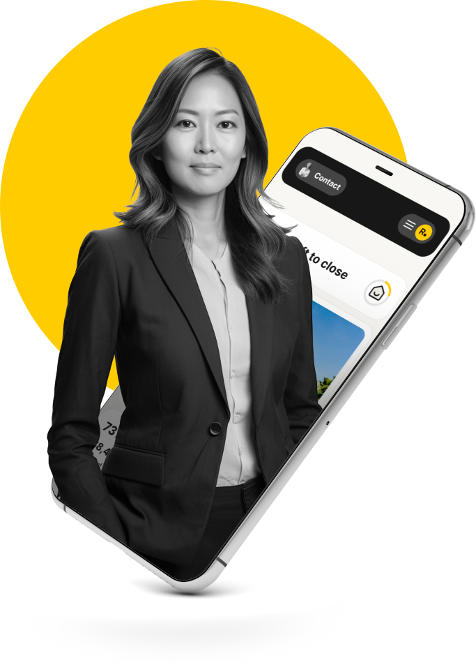 Real estate agent and a phone