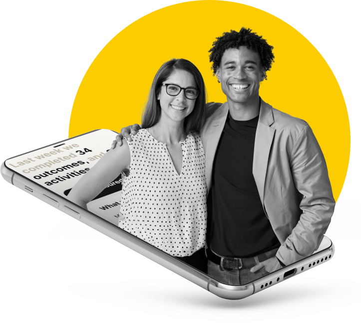 Couple smiling
