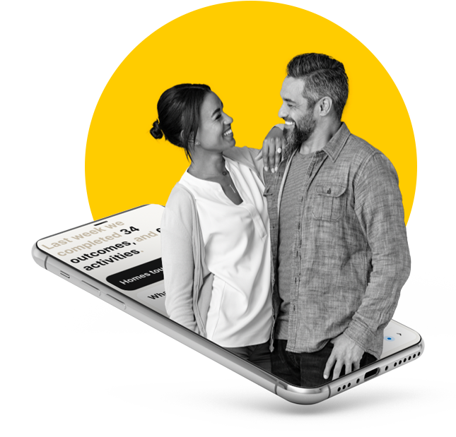 Couple smiling and looking at each other