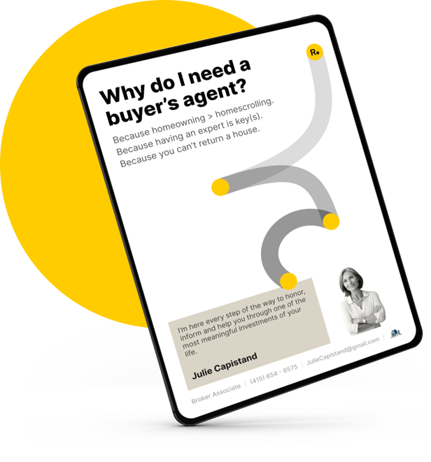 Why do I need a buyer's agent? Homeowning benefits with expert guidance. Julie Capistand's contact details and photo.