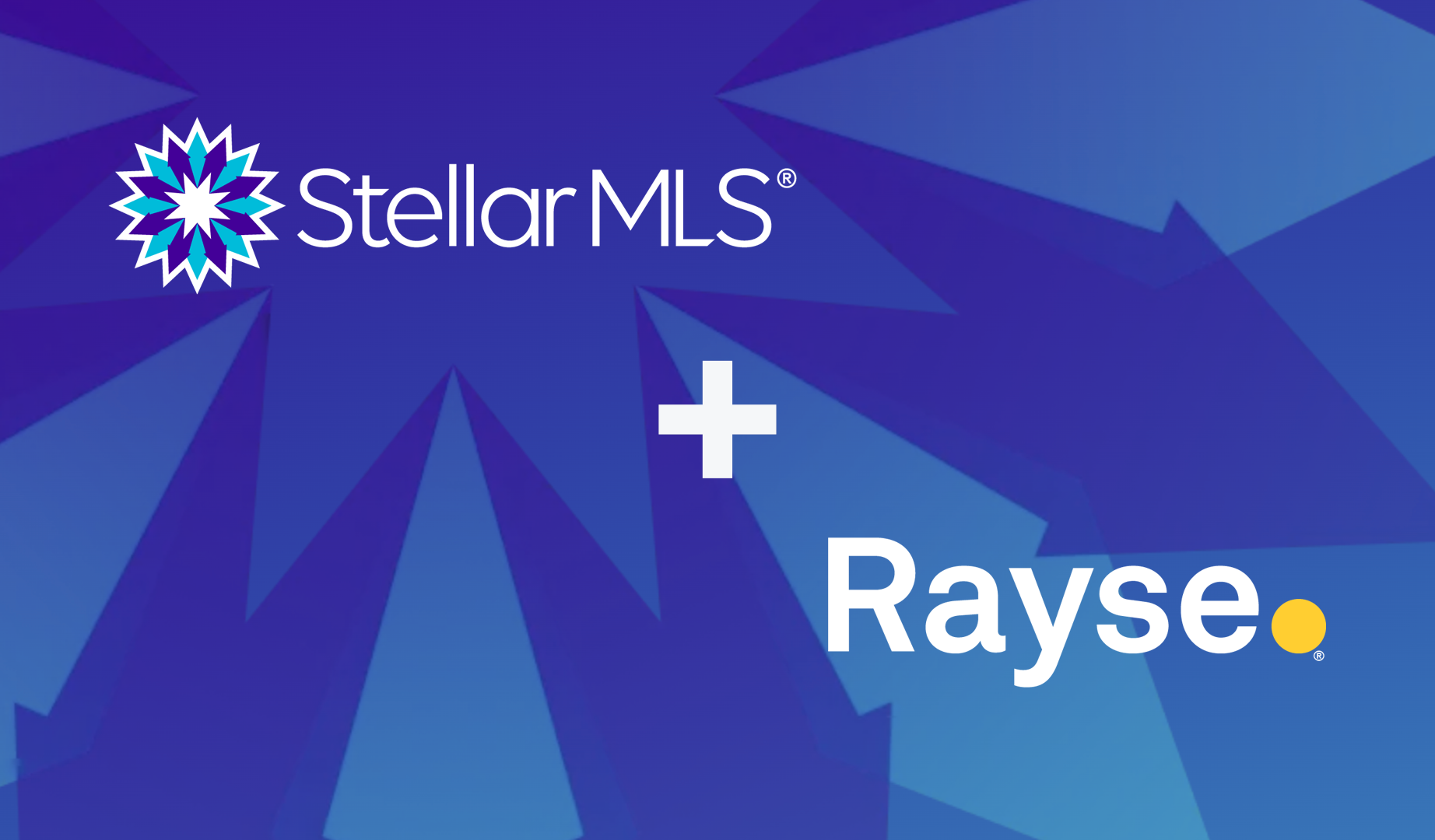 Stellar MLS and Rayse partnership announcement graphic with starburst background