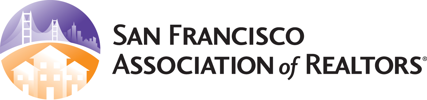 San Francisco Association of Realtors logo with bridge and houses illustration