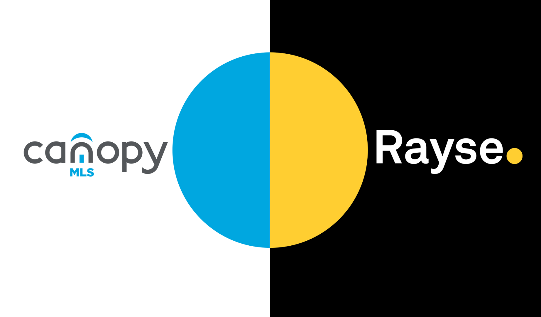 Canopy MLS logo and Rayse text with blue and yellow circle background