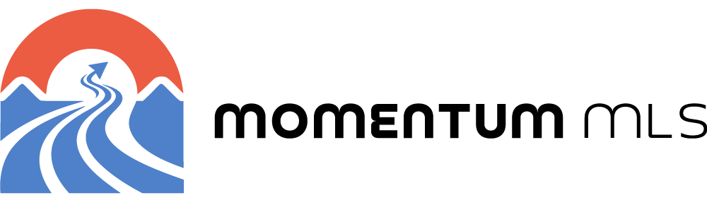 Momentum MLS logo; stylized road and mountain in red and blue.